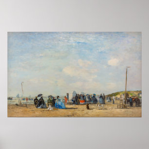 Poster Eugene Boudin - Rassemblement sur la plage