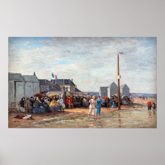 Poster Eugene Boudin - Temps de baignade à Trouville (Devant)