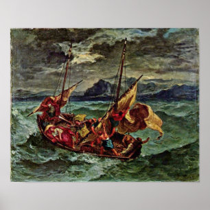Poster Eugene Delacroix - Christ en mer de la Galilée