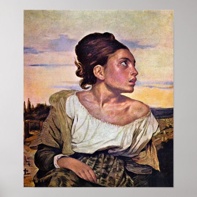 Poster Eugene Delacroix - Enfant orphelin dans le cimetiè (Devant)