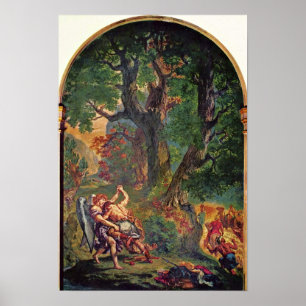 Poster Eugene Delacroix - Jacob luttant avec l'ange