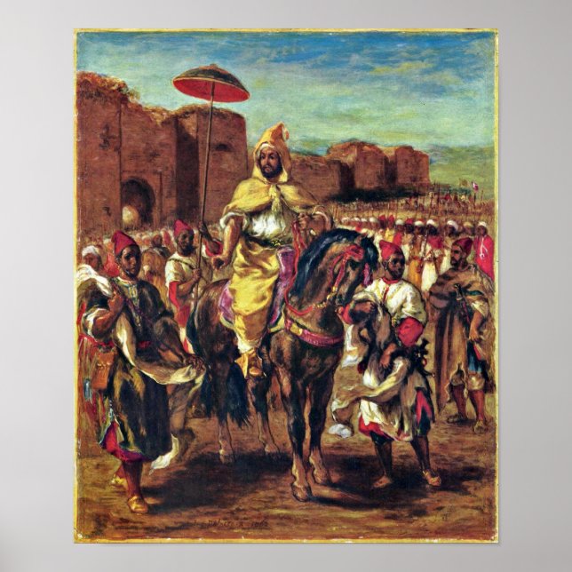 Poster Eugene Delacroix - Le Sultan du Maroc (Devant)