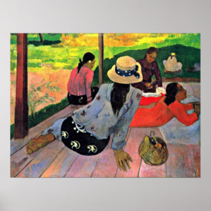 Poster Eugene Henri Paul Gauguin - la sièste