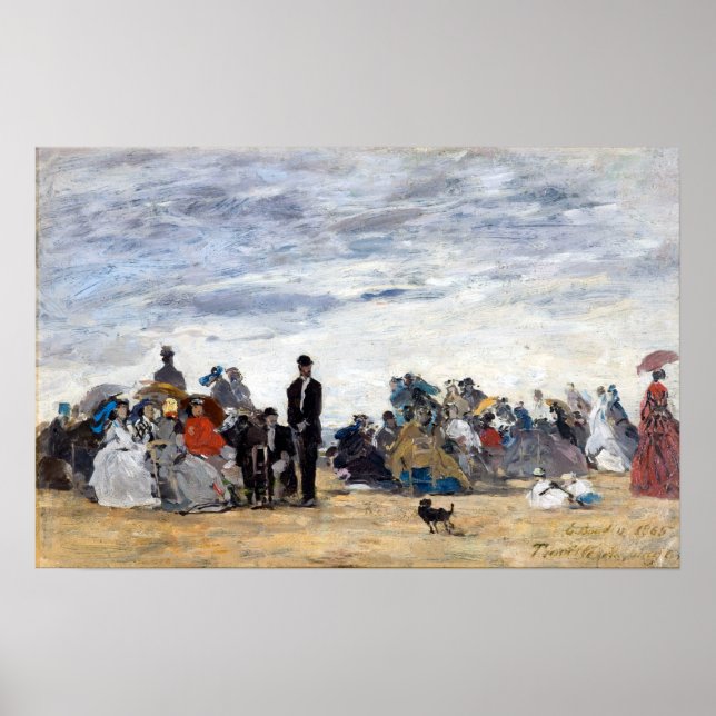 Poster Eugène Louis Boudin Beach à Trouville (Devant)