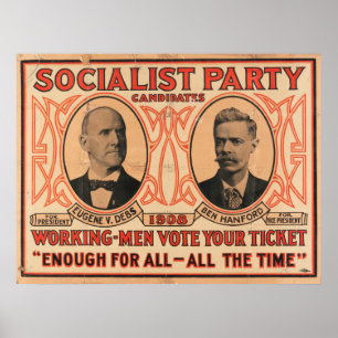 Poster Eugene V. Debs Parti socialiste 1908