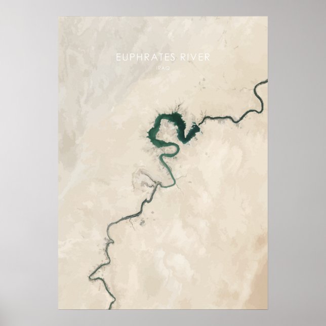 Poster Euphrate River, Iraq Illustration de voyage (Devant)