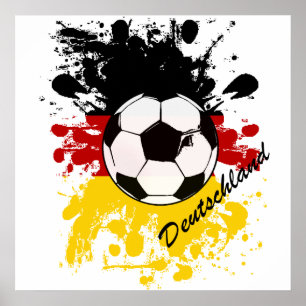 Poster Euro 2012 - Coupe d'Europe Allemagne drapeau footb