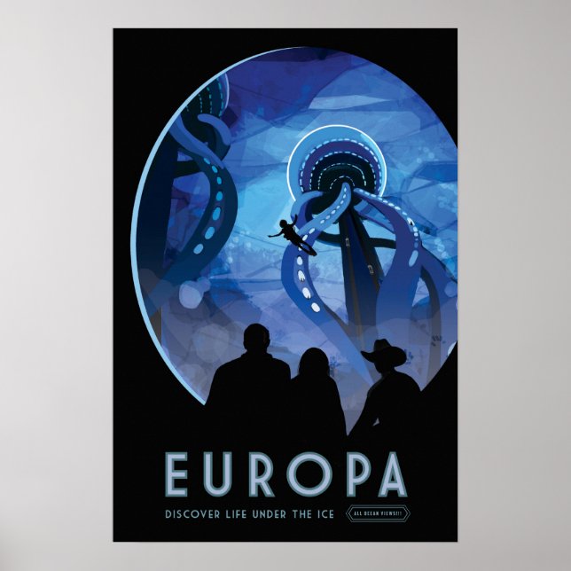Poster EUROPA Découvrez la vie sous glace NASA Space Trav (Devant)