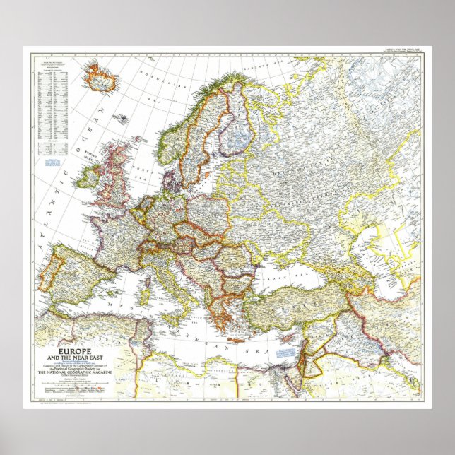 Poster " Europe : 1949 - Et le Moyen - Orient (Devant)