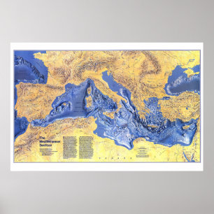 Poster " Europe : 1982/aujourd'hui - Carte du sol méditer