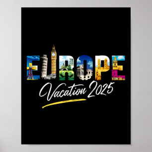 Poster Europe 2025 Souvenir de vacances en famille Voyage