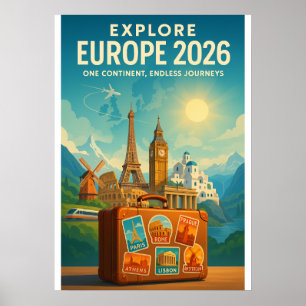 Poster EUROPE 2026 — Un continent, des voyages sans fin