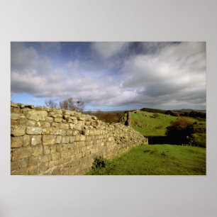 Poster Europe, Angleterre, Northumberland. Hadrien