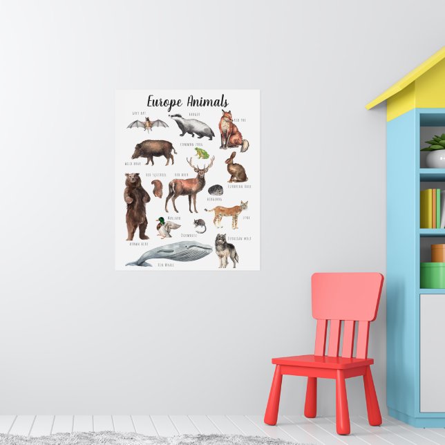 Poster Europe Animaux | Formation en classe (Pépinière 1)