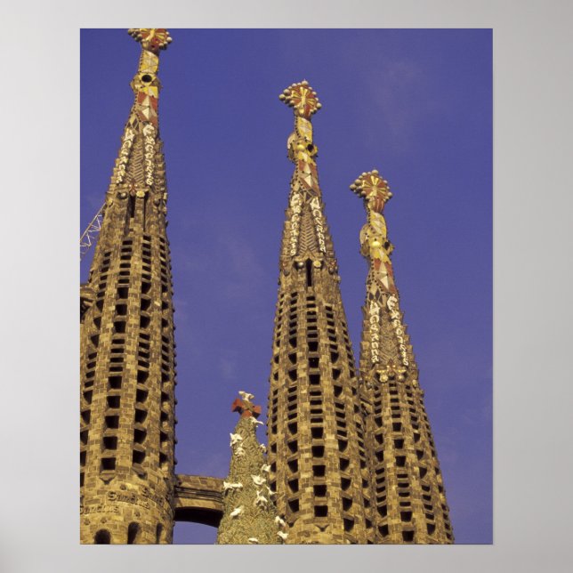 Poster Europe, Espagne, Barcelone Sagrada Familia (Devant)