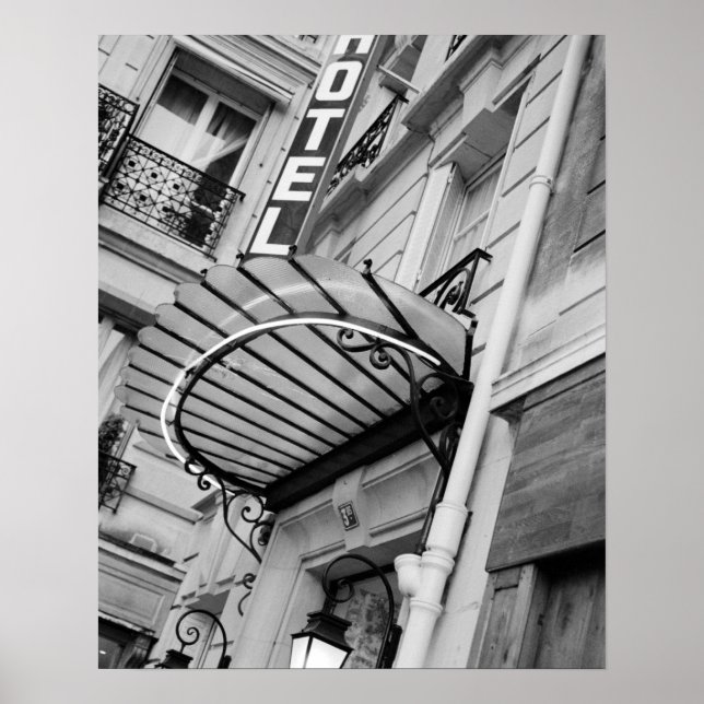 Poster Europe, France, Paris. Détail de l'hôtel Rive Gauc (Devant)