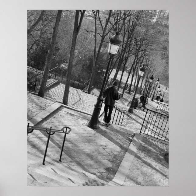 Poster Europe, France, Paris, Montmartre : Bonjour (Devant)