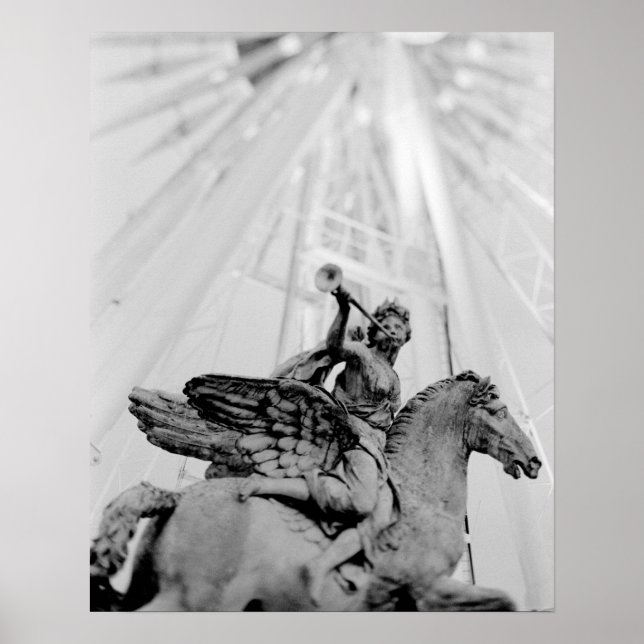 Poster Europe, France, Paris. Statue et grande roue, 2 (Devant)