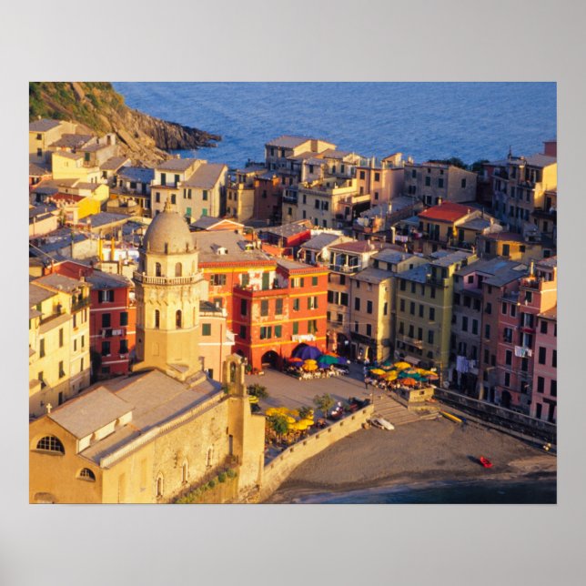 Poster Europe, Italie, Cinque Terre. Village de Vernazza (Devant)