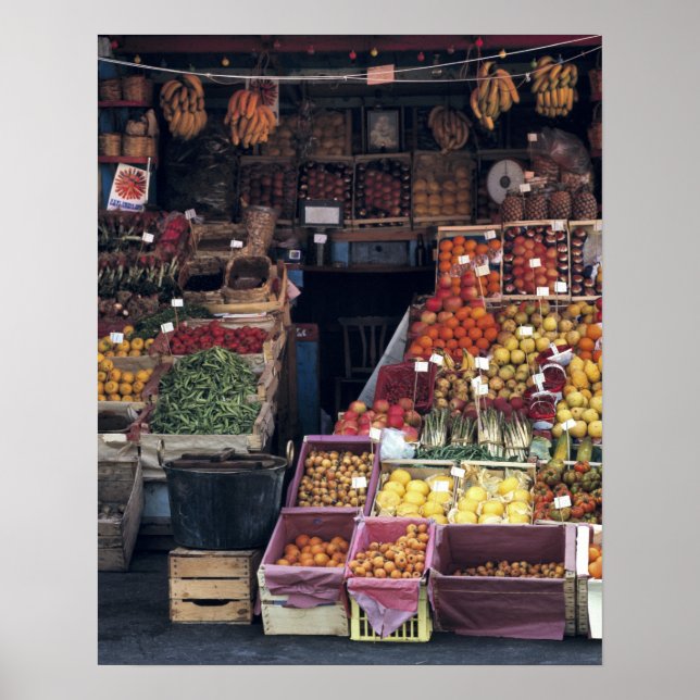 Poster Europe, Italie, Venise. Fruits et (Devant)