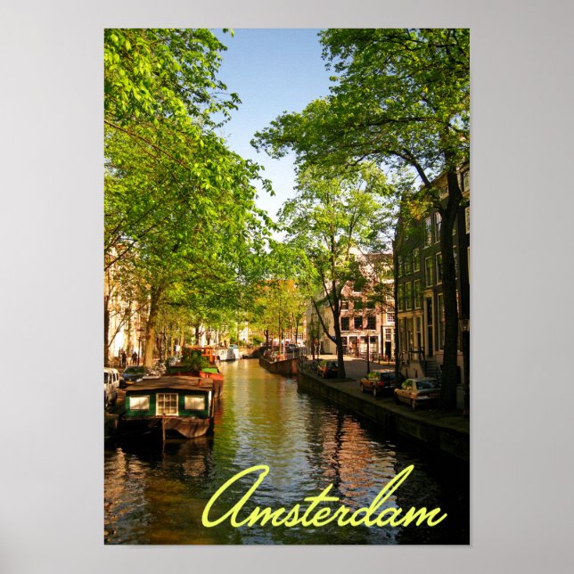 Poster Europe Pays-Bas Amsterdam Canal (Devant)