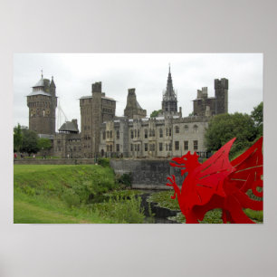 Poster Europe, Pays de Galles, Cardiff. Château de Cardi