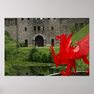 Poster Europe, Pays de Galles, Cardiff. Château de Cardif