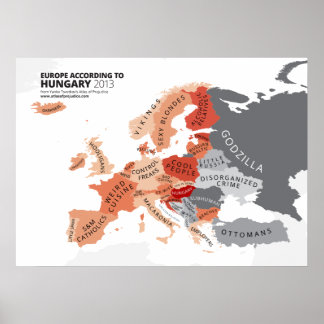 Poster Europe Selon la Hongrie