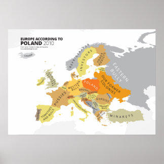 Poster Europe Selon la Pologne