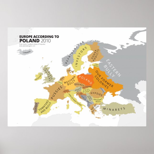 Poster Europe Selon la Pologne (Devant)