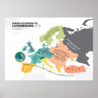 Poster Europe selon Luxembourg