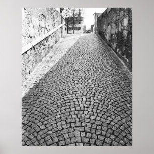 Poster Europe, Switzerland, Zurich. Cobbled street,