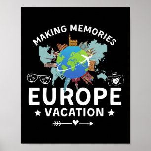 Poster Europe Vacances 2025 Faire des souvenirs Vacances