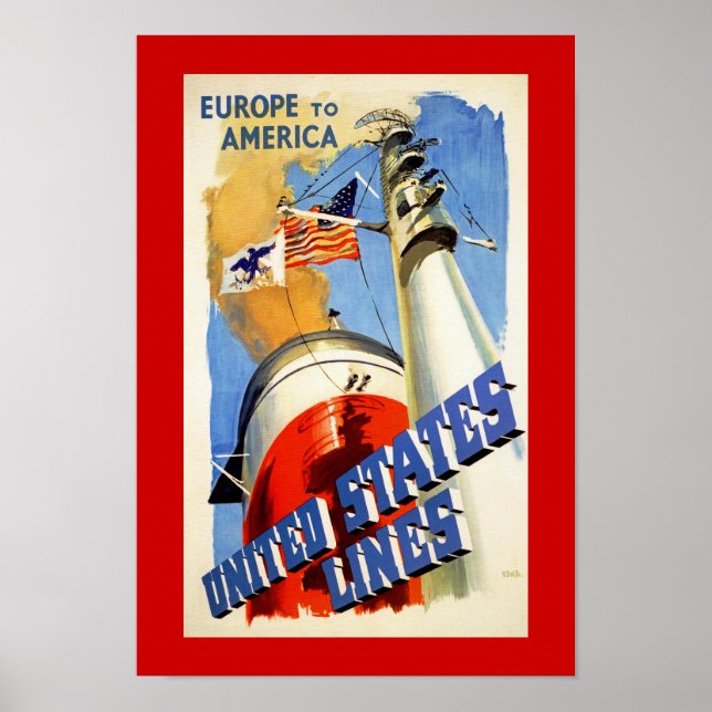 Poster Europe vers Amérique ~ États-Unis (Devant)