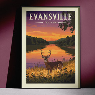 Poster Evansville Indiana vintage