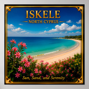 Poster Évasion de plage d'Iskele Chypre du Nord Mémoire
