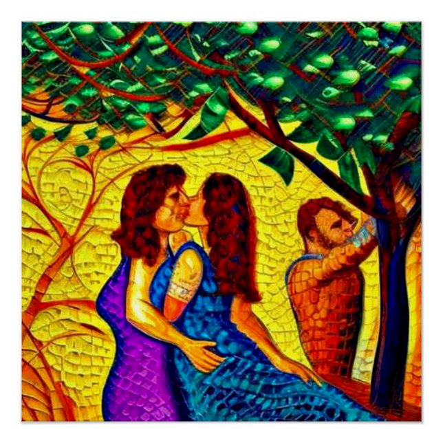 Poster Eve et ami avec Adam (Devant)