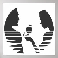 Eve Met Une Pomme À Adam, Noir Version 1/3