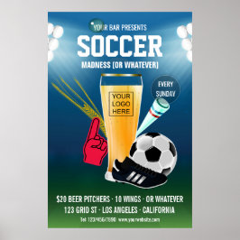 Poster Événement de football au bar ajouter un logo