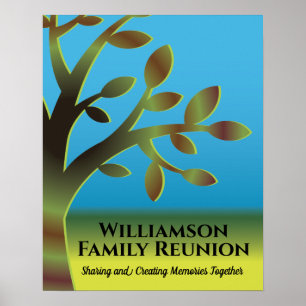 Poster Événement de réunion d'arbre familial personnalisé
