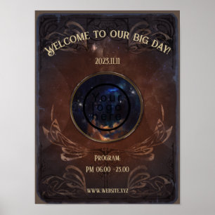 Poster Événement médiéval vieux livre magicien imaginaire