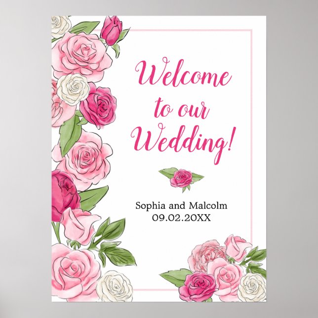 Poster Événement spécial Fête des roses aquarelles (Devant)