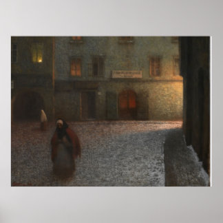 Poster Evening Street (1906) Jakub Schikaneder