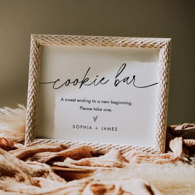 Poster EVERLEIGH Minimalist Cookie Bar Wedding Favor Sign (Créateur téléchargé)