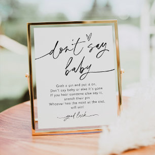 Poster EVERLEIGH ne pas dire Baby Game Sign