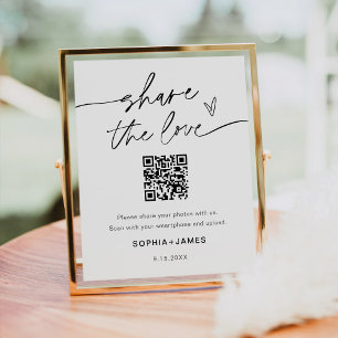 Poster EVERLEIGH Partagez l'Amour Mariage Photo QR Code