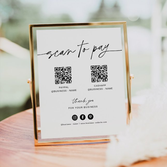 Poster EVERLEIGH Scan to Pay Mobile Checkout Signer (Créateur téléchargé)