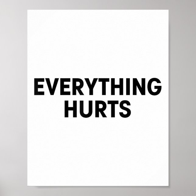 Poster Everything Hurts Workout Strongman Muscle Training (Devant)