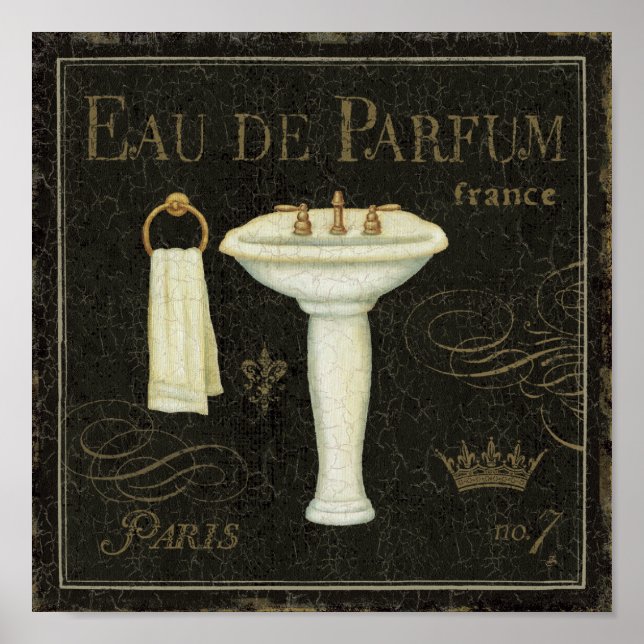 Poster Évier vintage et serviette (Devant)