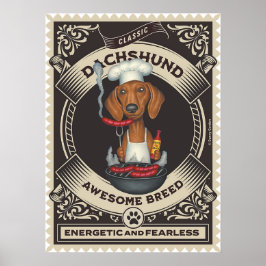 Poster Éviers Grillants Cute Dachshund
